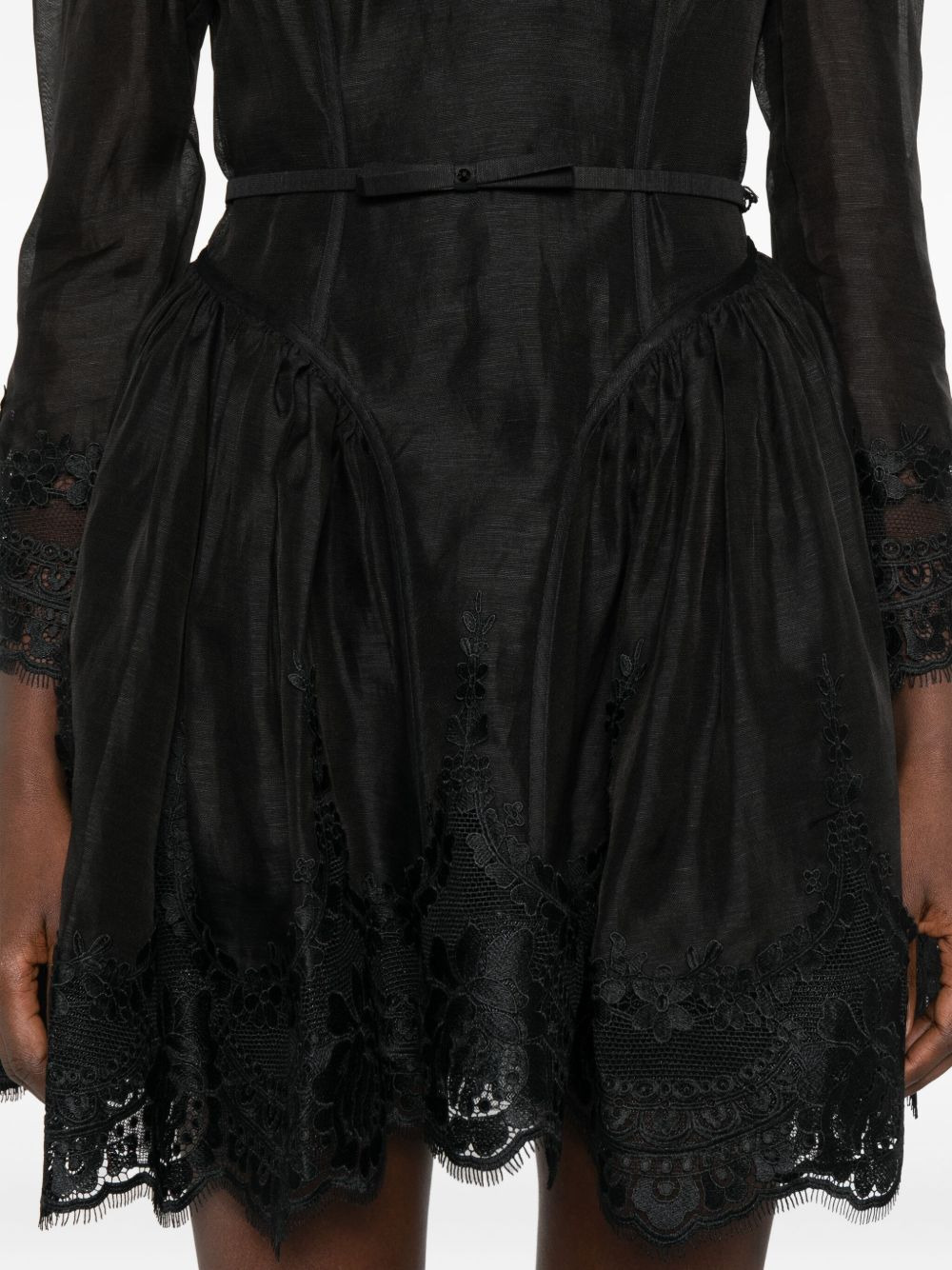 lace-trimmed mini dress - 5
