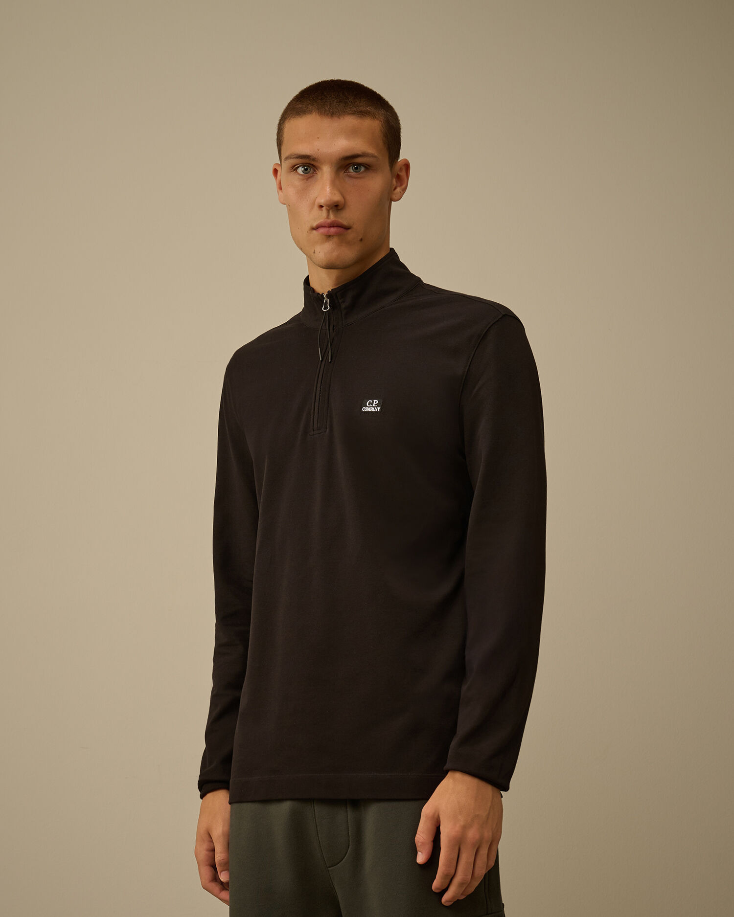 Stretch Piquet Half Zip Long Sleeve Polo - 3
