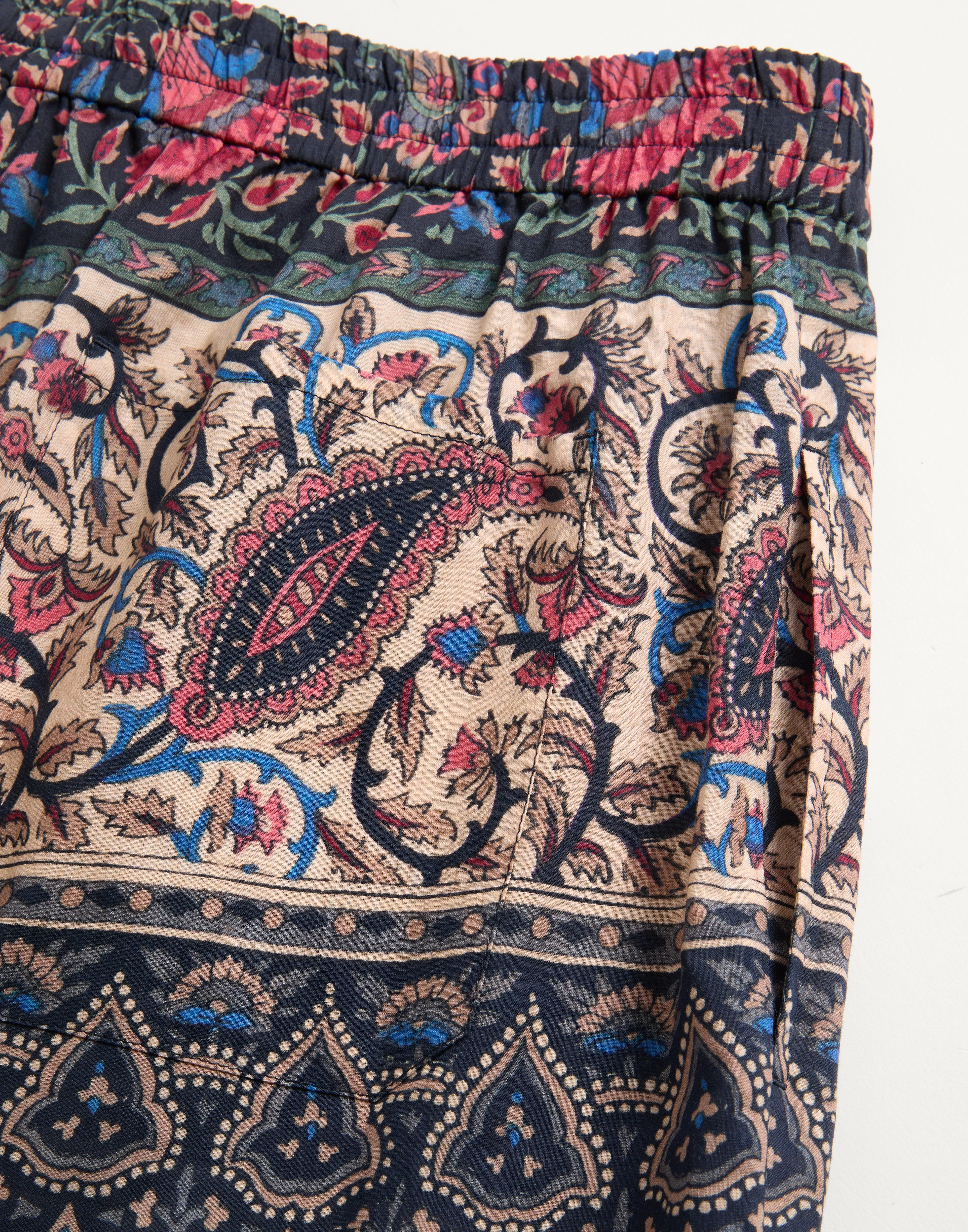 COTTON MUSLIN BERMUDA SHORTS WITH VOYAGE IMAGINAIRE PRINT AND PASSEMENTERIE TRIM - 6