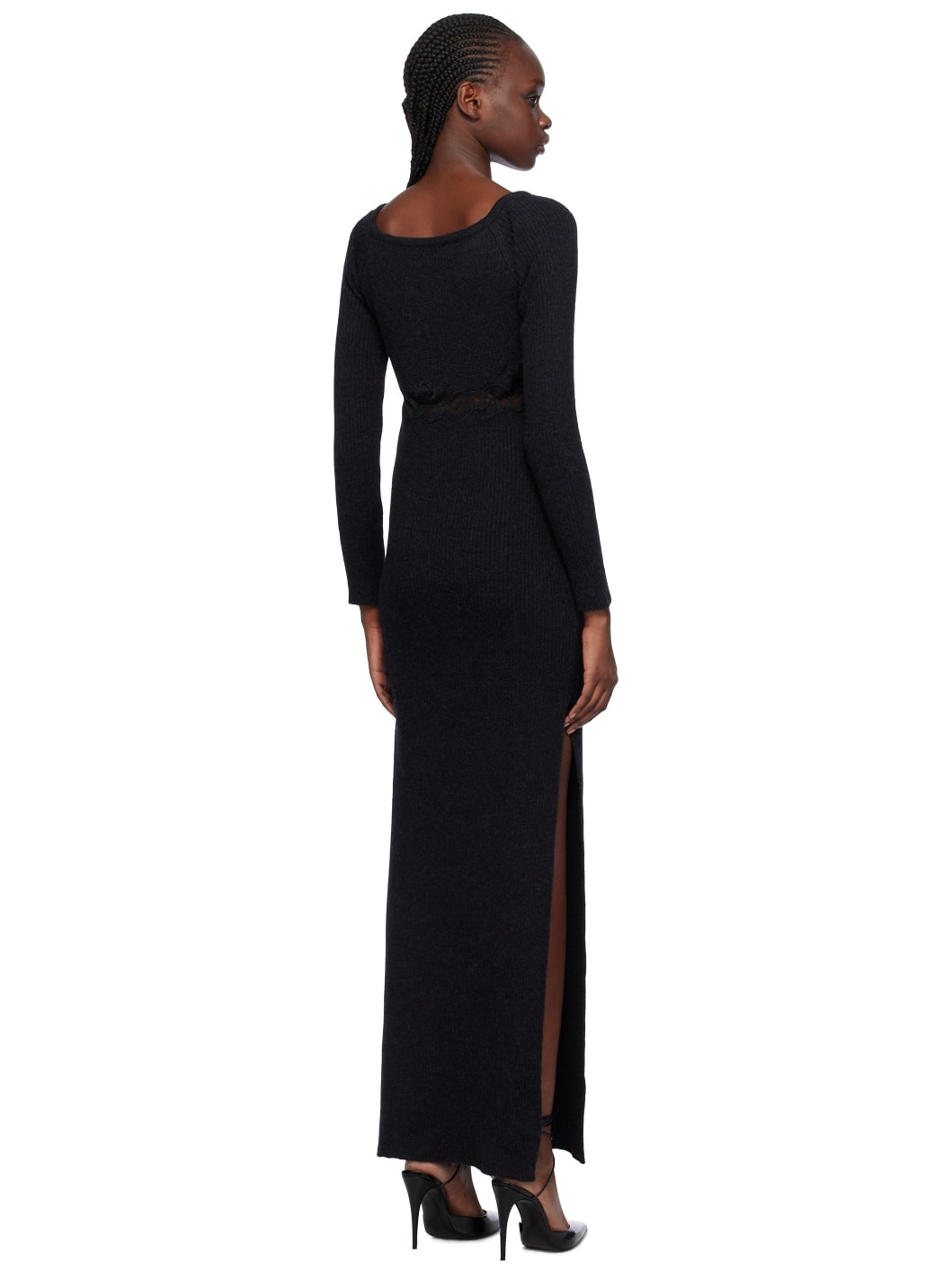 Black Vented Maxi Dress - 3