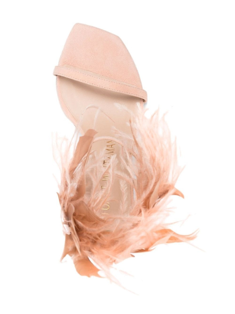 Plume 100 feather-trimmed sandals 4