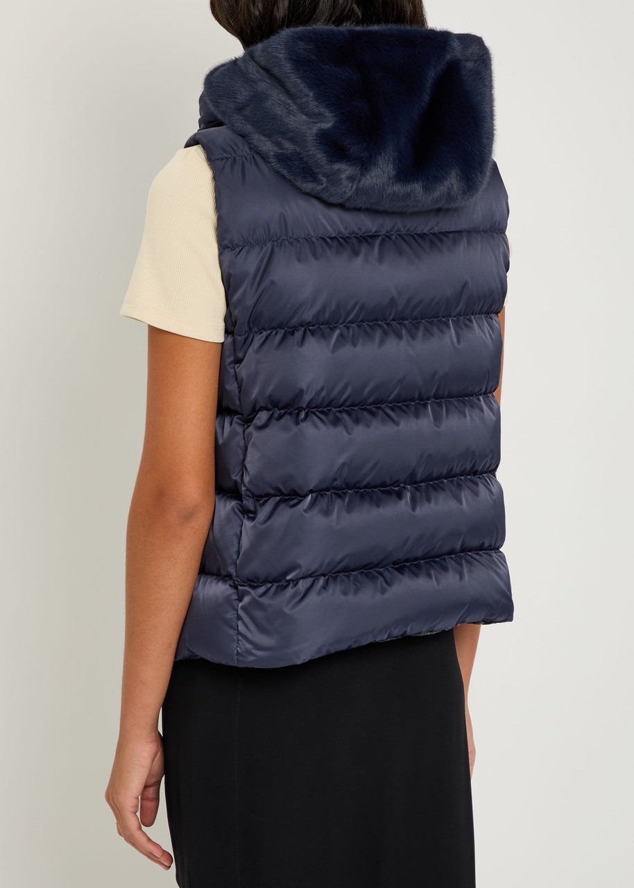 Herno Quilted Hooded Shell and Faux fur Gilet - 3