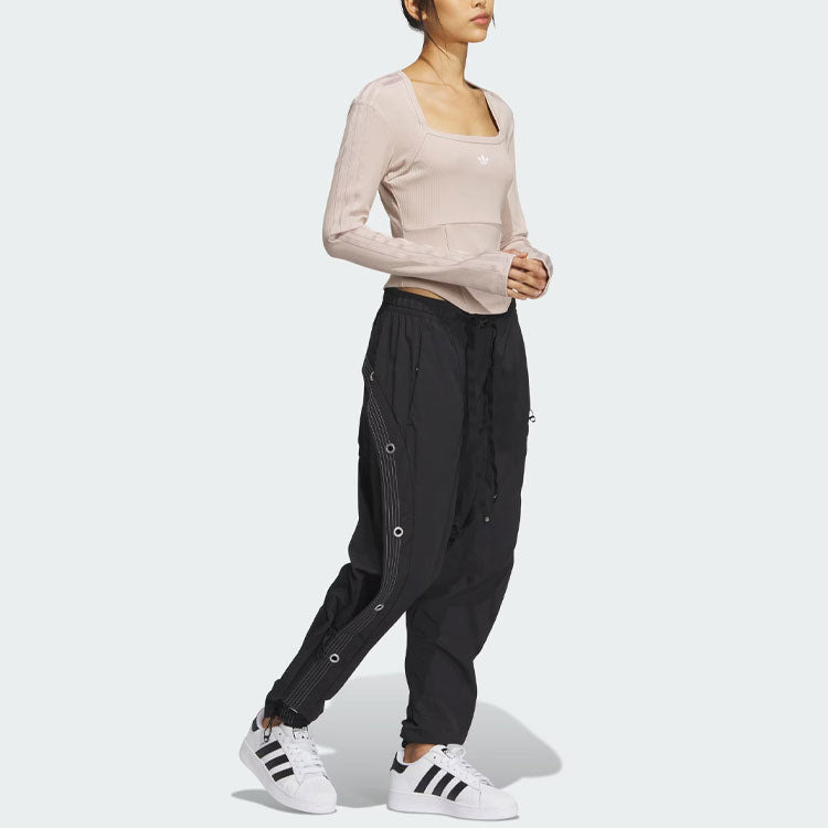 (WMNS) adidas originals Corset Long Sleeve Shirt 'Taupe' IX1911 - 4