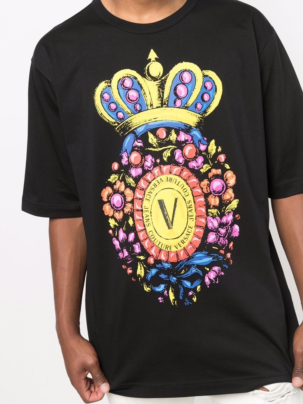 crest print T-shirt - 5