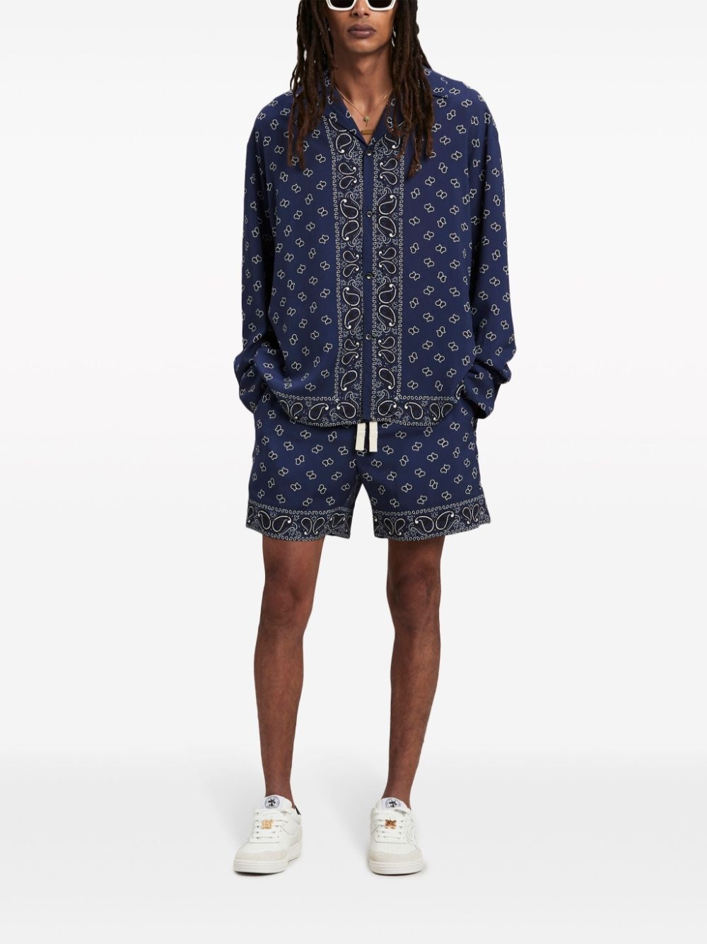 paisley-print cotton shorts - 2