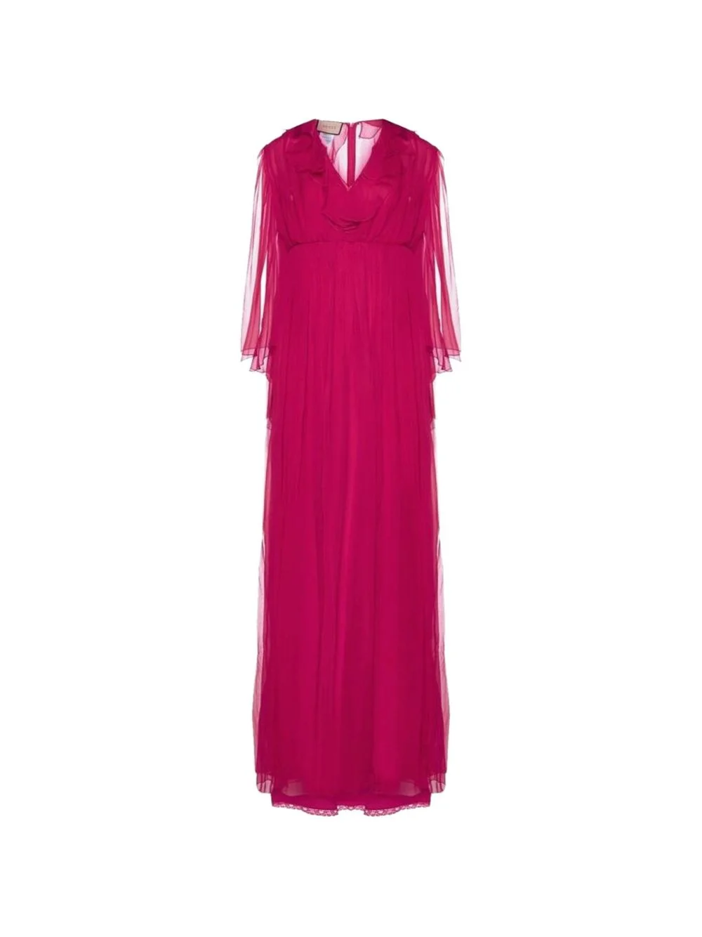 ruffled silk maxi dress - 1
