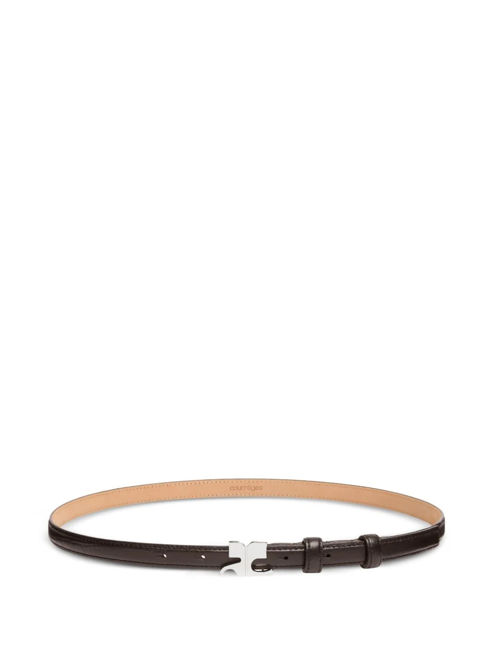 croc-embossed leather belt - 1