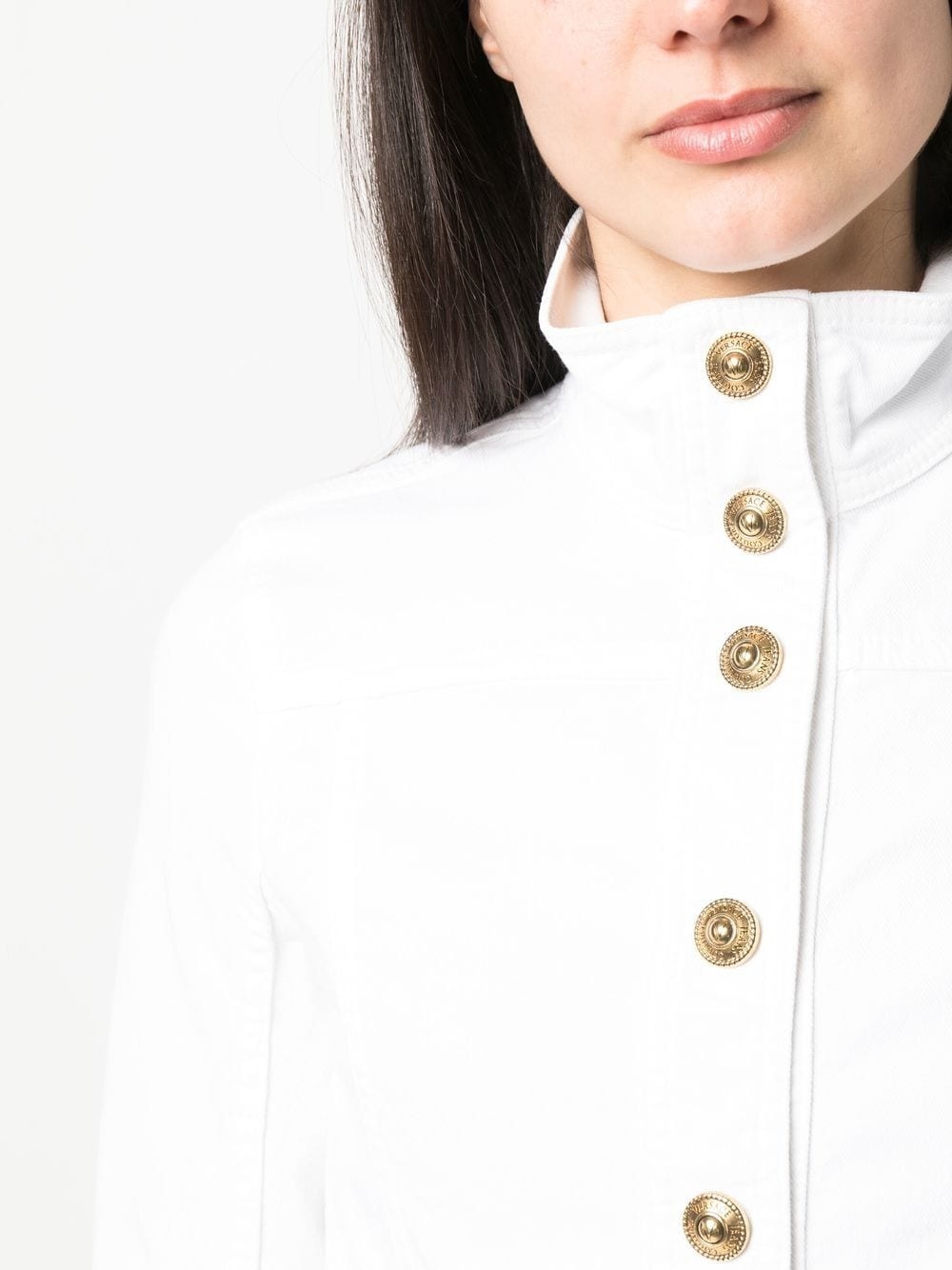 logo-patch cropped jacket - 5
