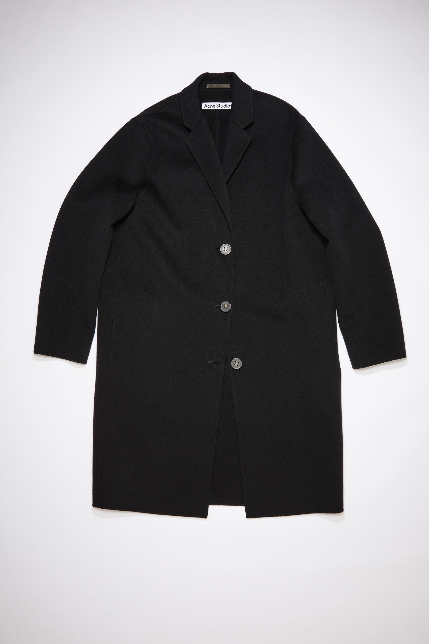 Single-breasted coat - Black - 4
