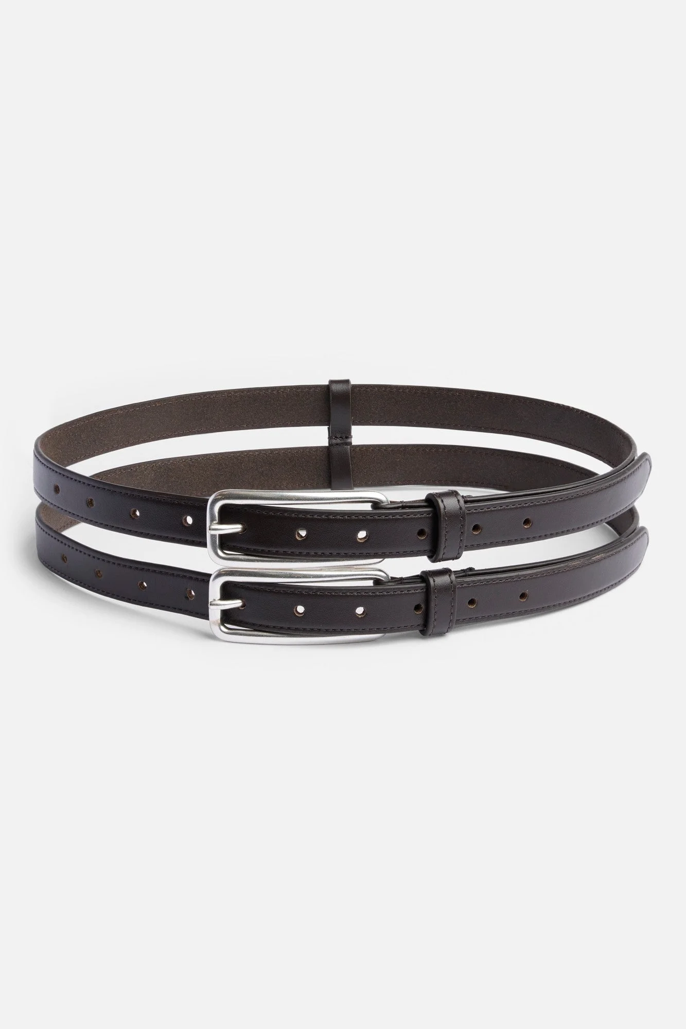 TINY DOUBLE BELT in leather - 1