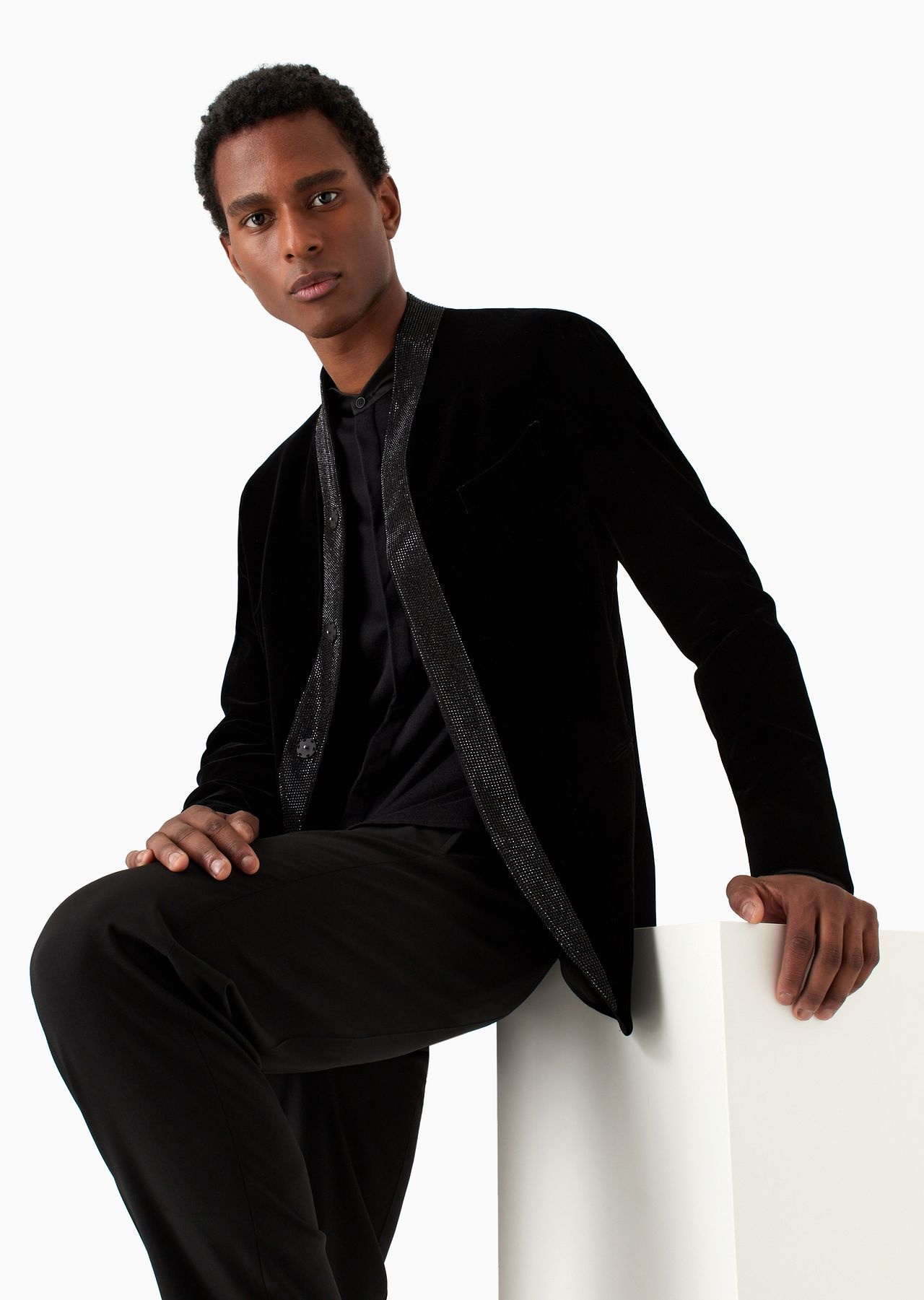 Giorgio’s single-breasted jacket in stretch velvet - 5