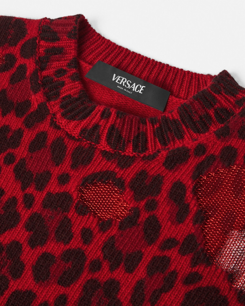 VERSACE Wild Leopard Intarsia Oversized Sweater outlook