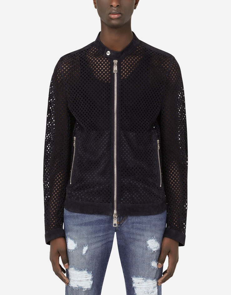 Perforated suede jacket - 1