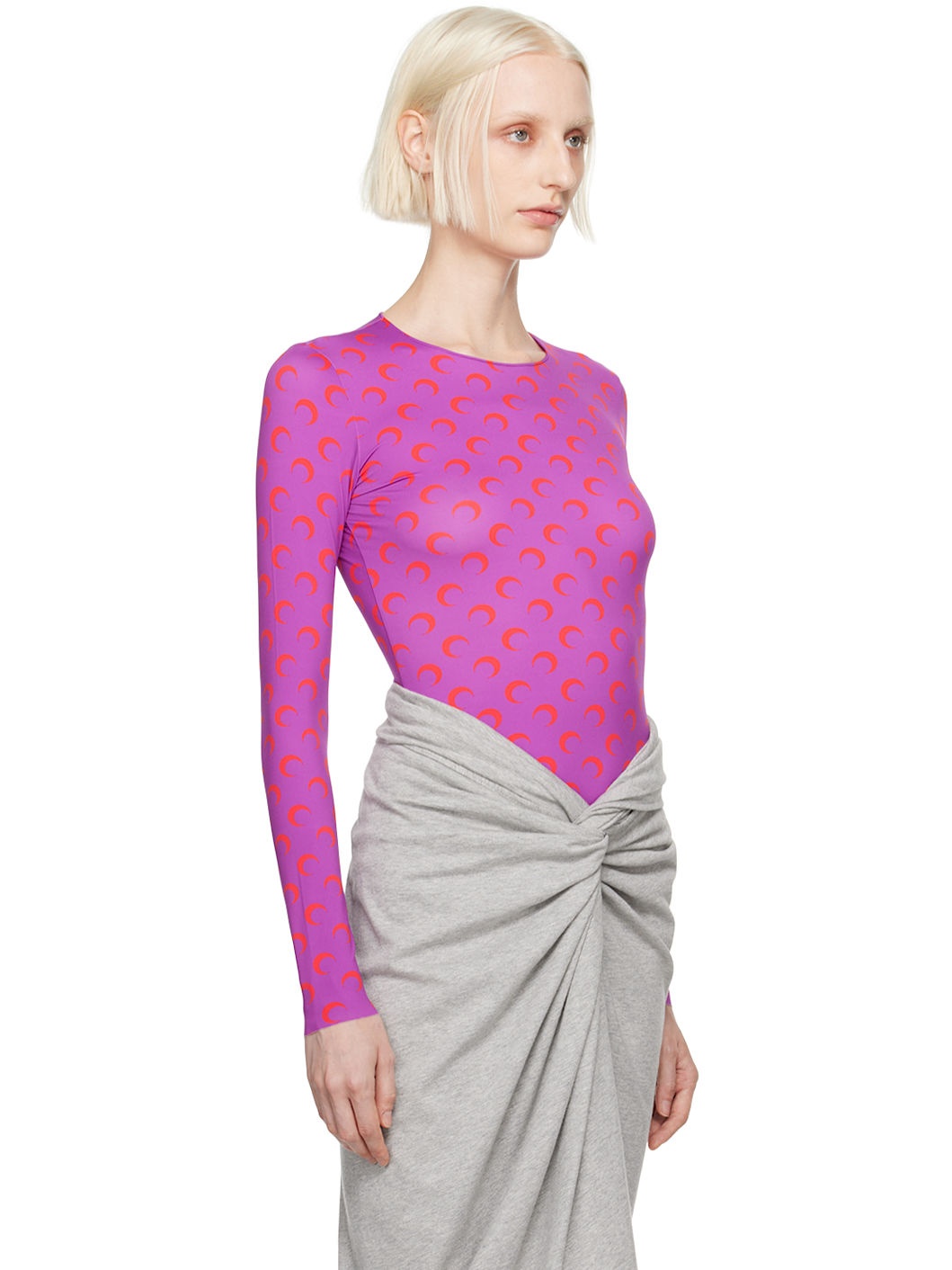 Purple Moon Printed Second Skin Long Sleeve T-Shirt - 2
