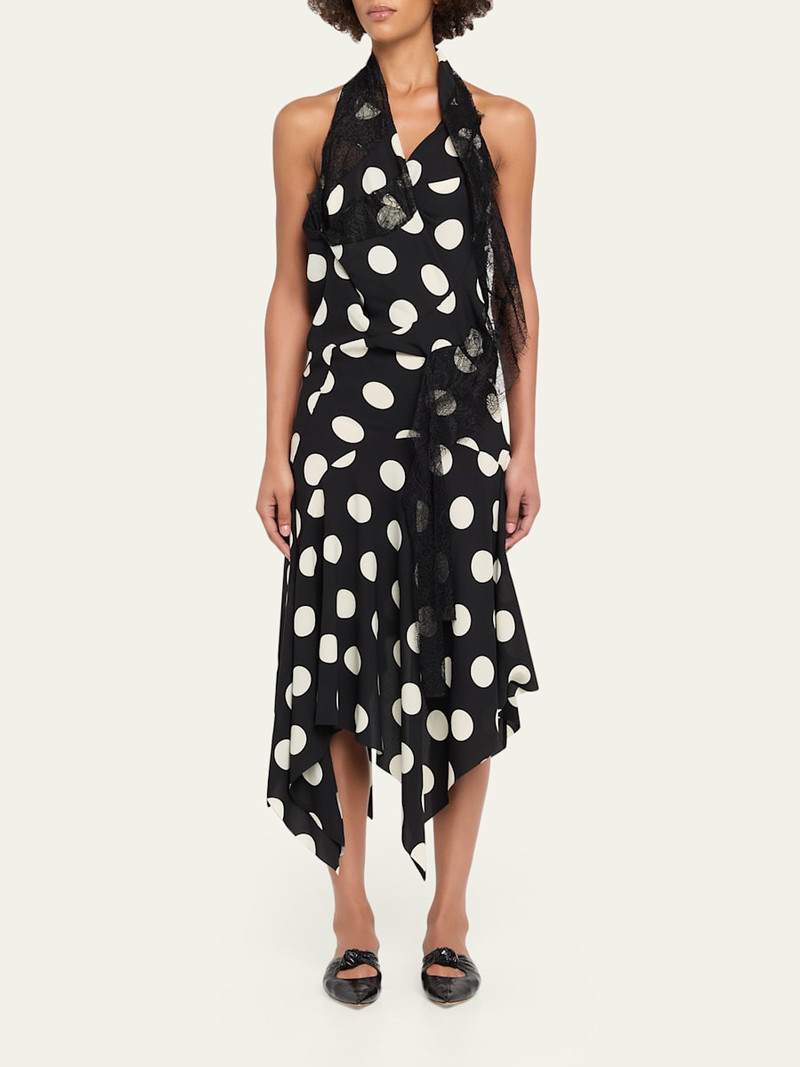 Junya Watanabe Polka Dot Halter Midi Dress outlook