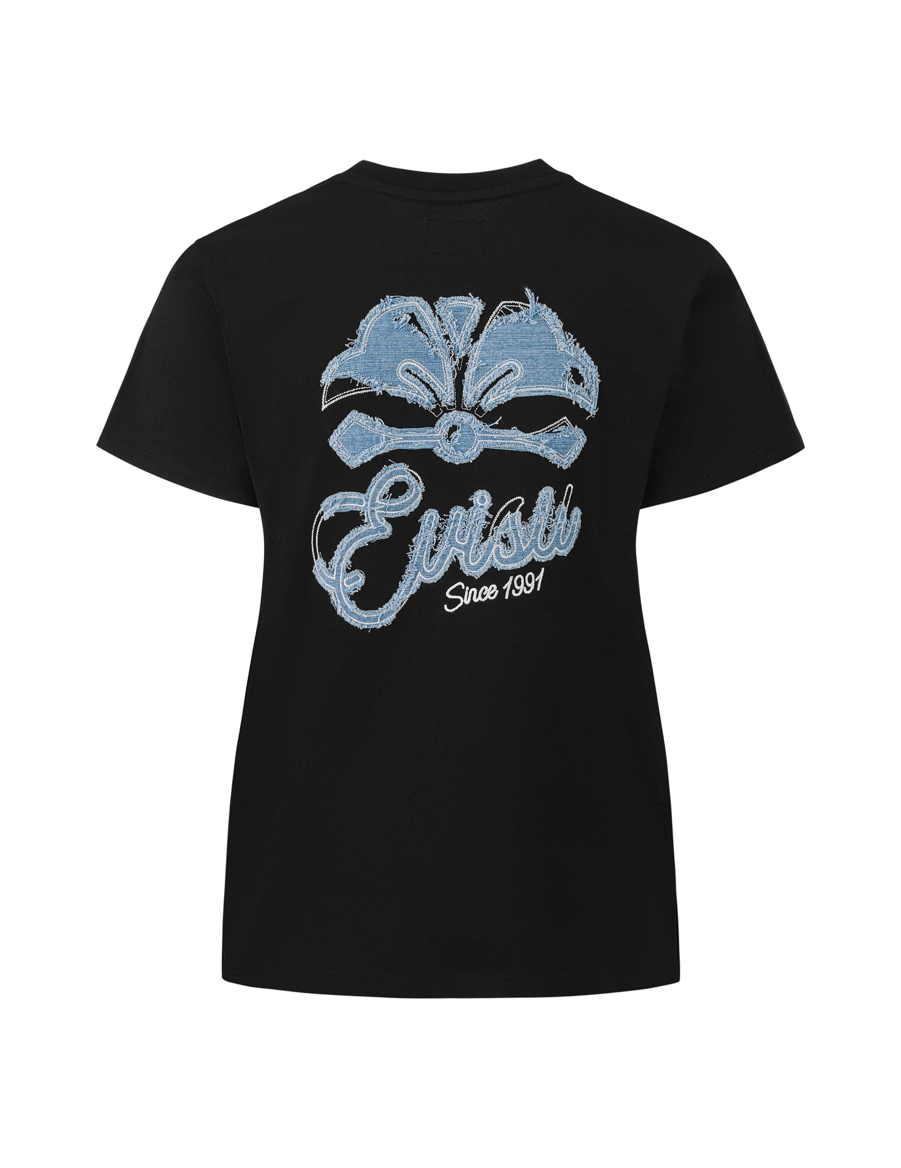 Deconstructed Denim Applique Embroidery Regular Fit T-Shirt - 9