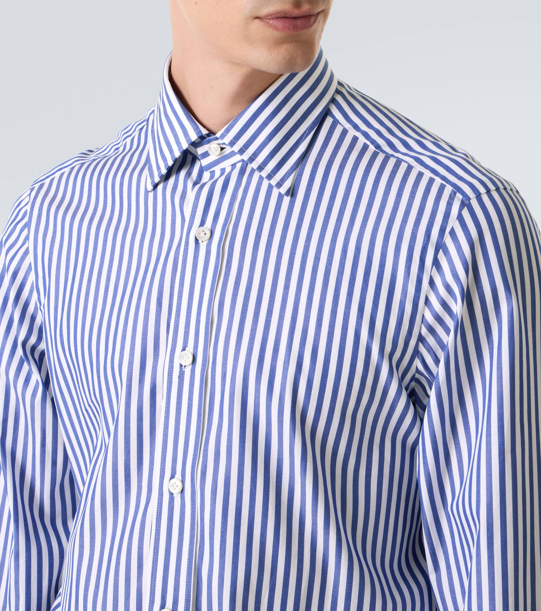 Striped cotton poplin shirt - 5