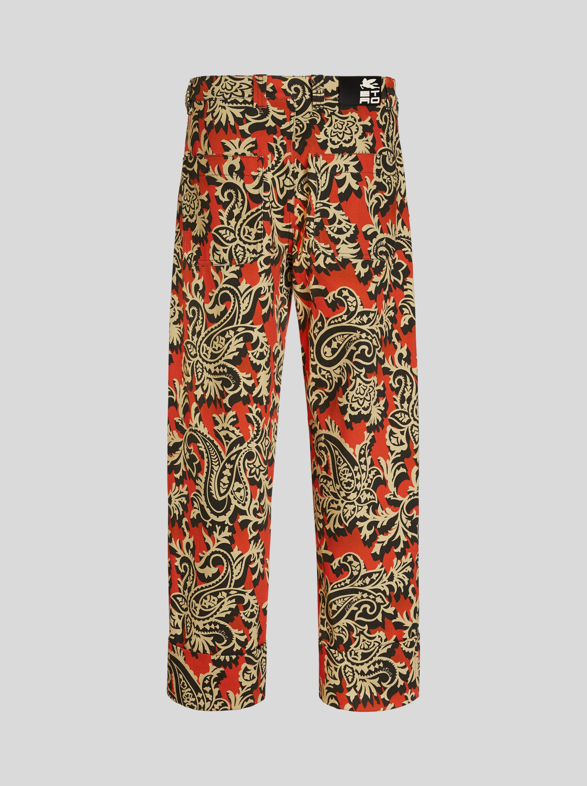 PAISLEY STRETCH COTTON JEANS - 5