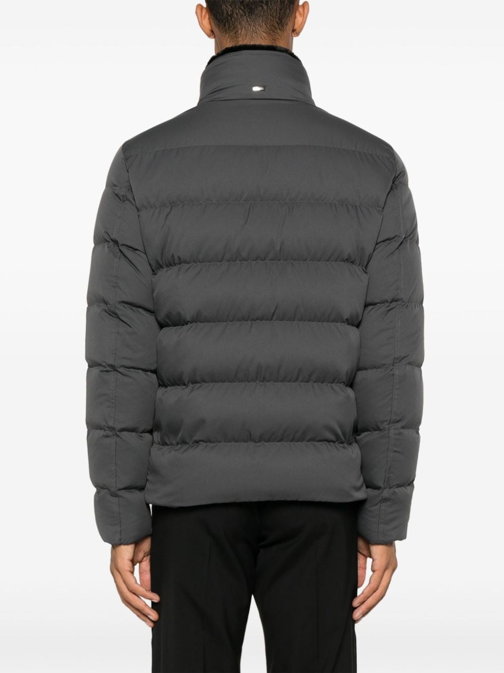 logo-plaque puffer jacket - 4