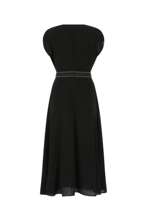 Prada Woman Black Stretch Crepe Dress - 2