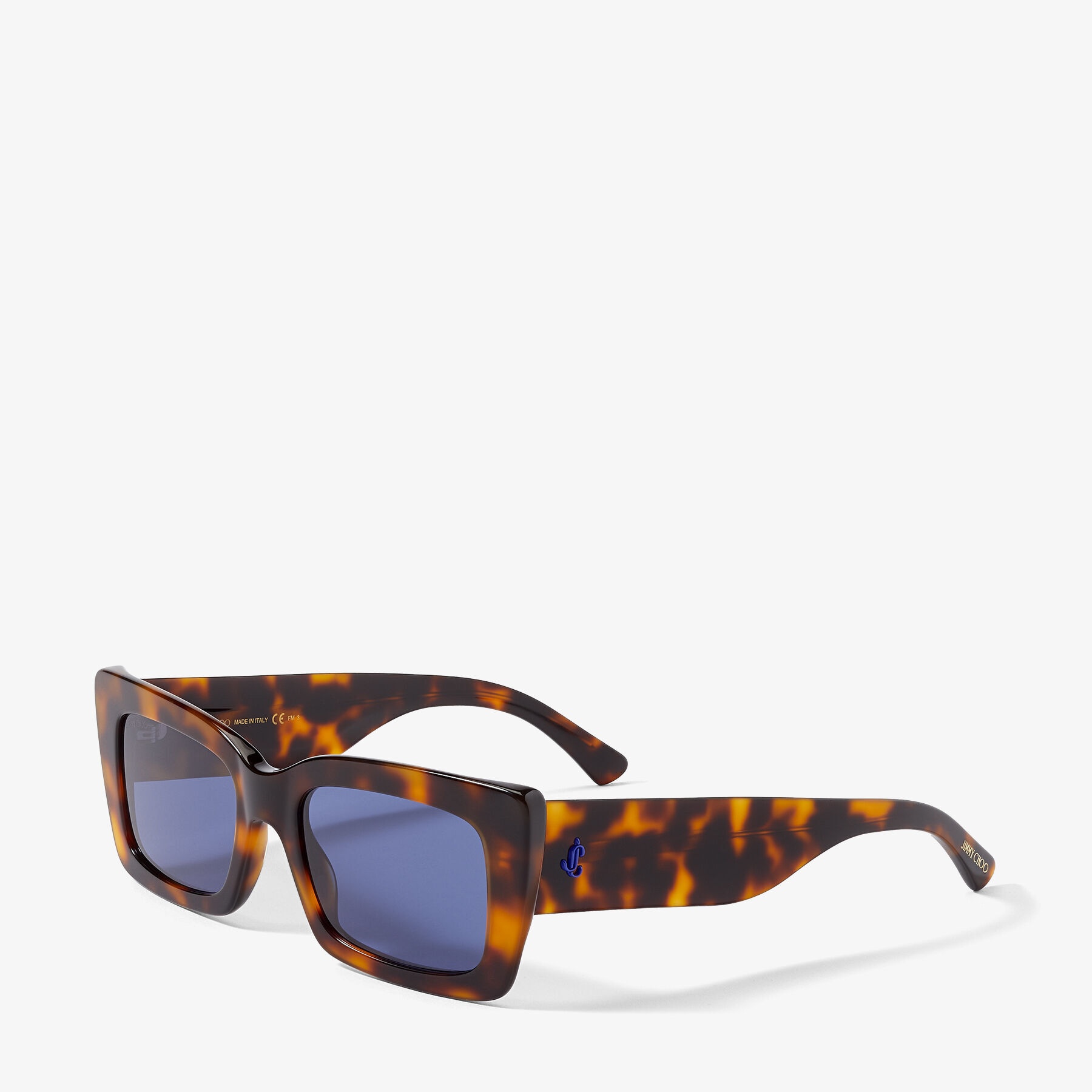 Vita
Dark Havana Square-Frame Sunglasses with Blue Lenses - 3