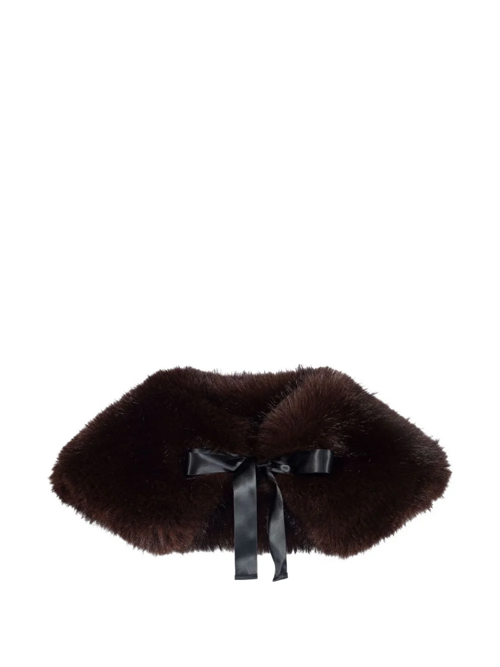 faux-fur tie-fastening scarf - 1