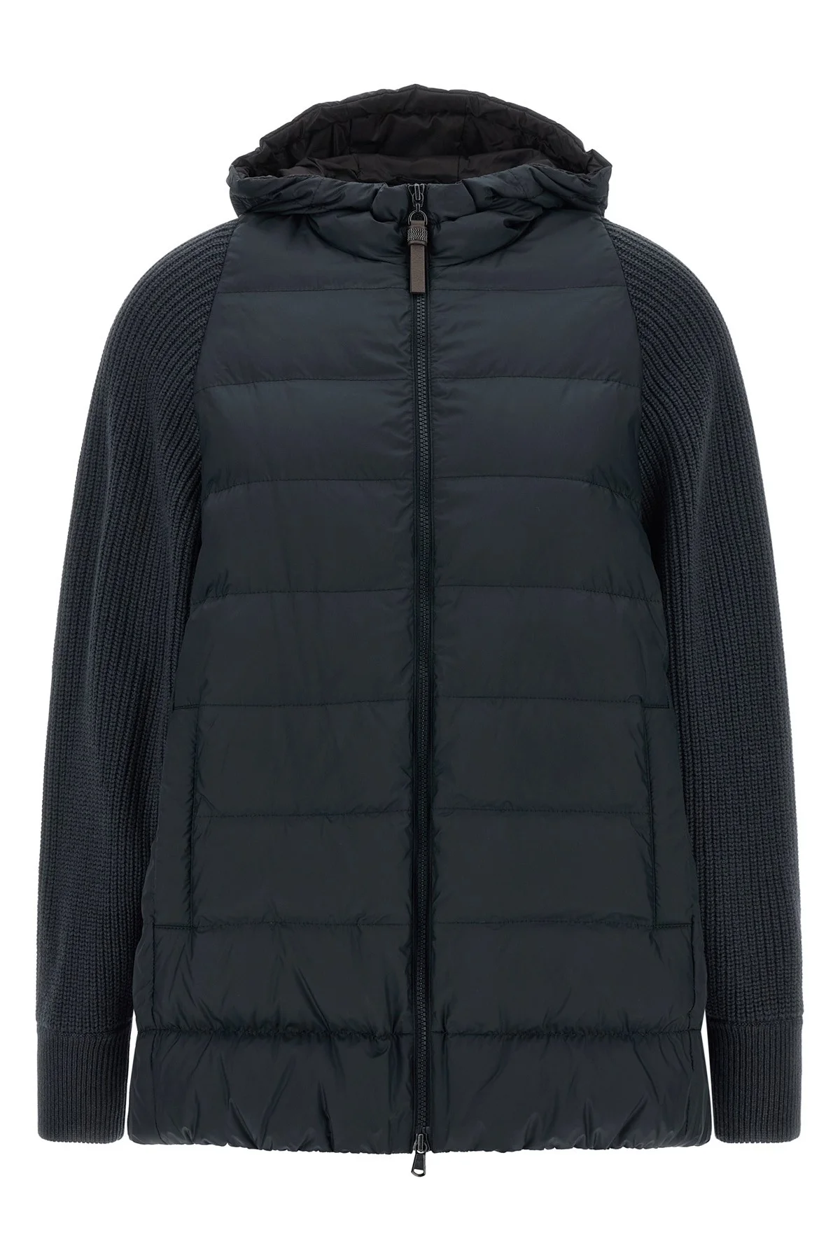 'Shiny Zipper Pull' Down Jacket - 1