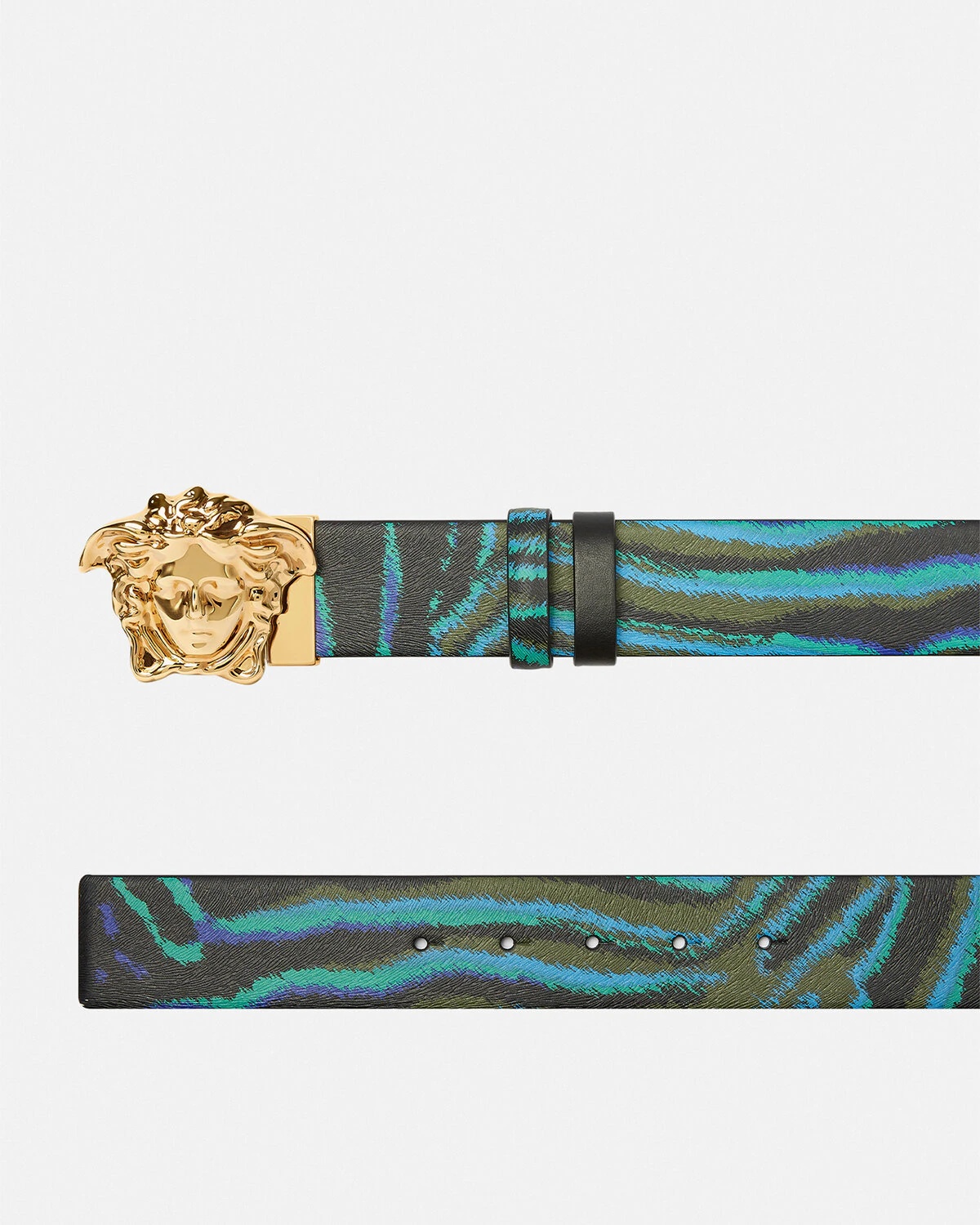 Versace Black Orchid Medusa Reversible Belt