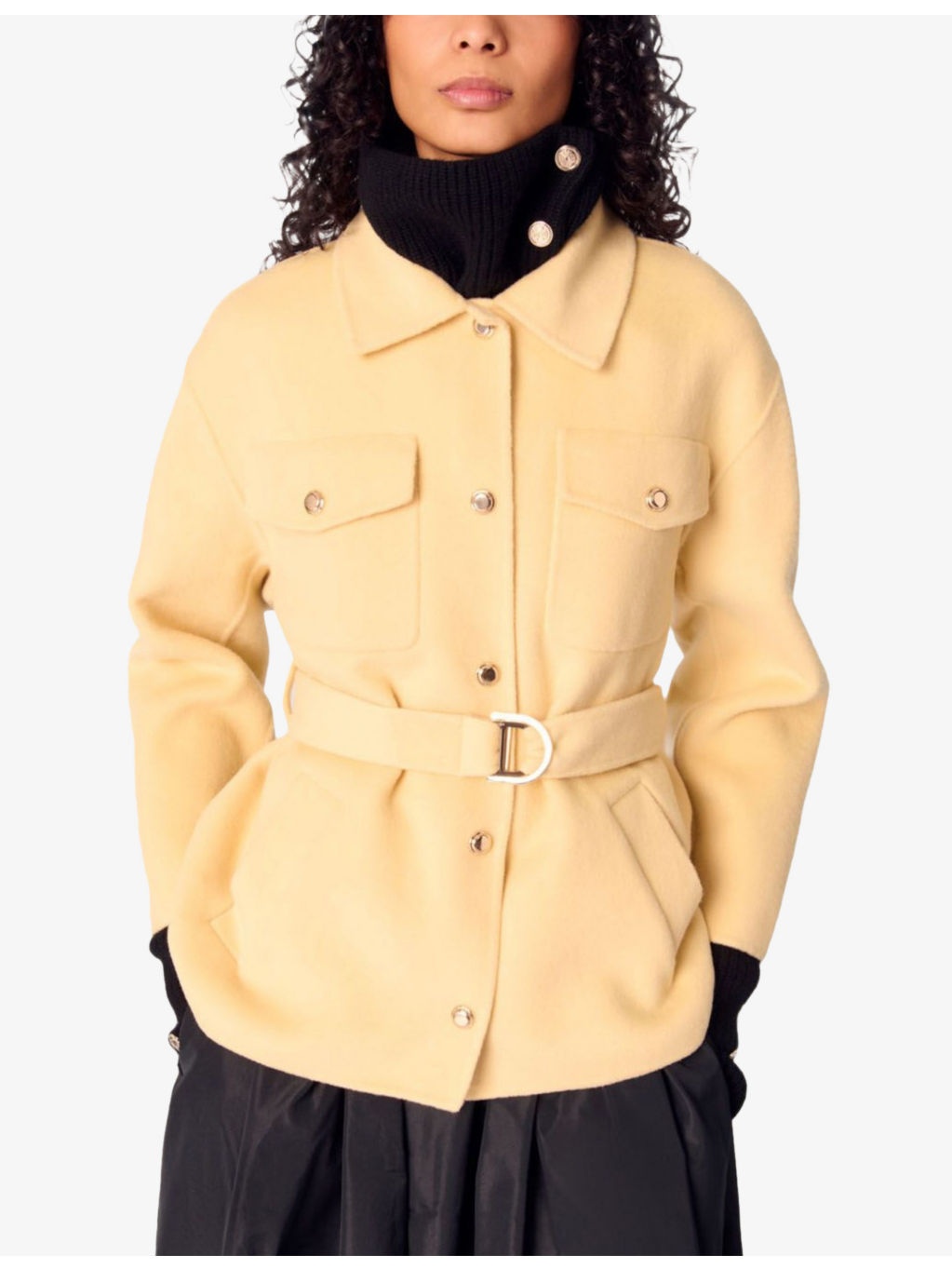 Short Double-Faced Belted Wool-Blend Coat - 5