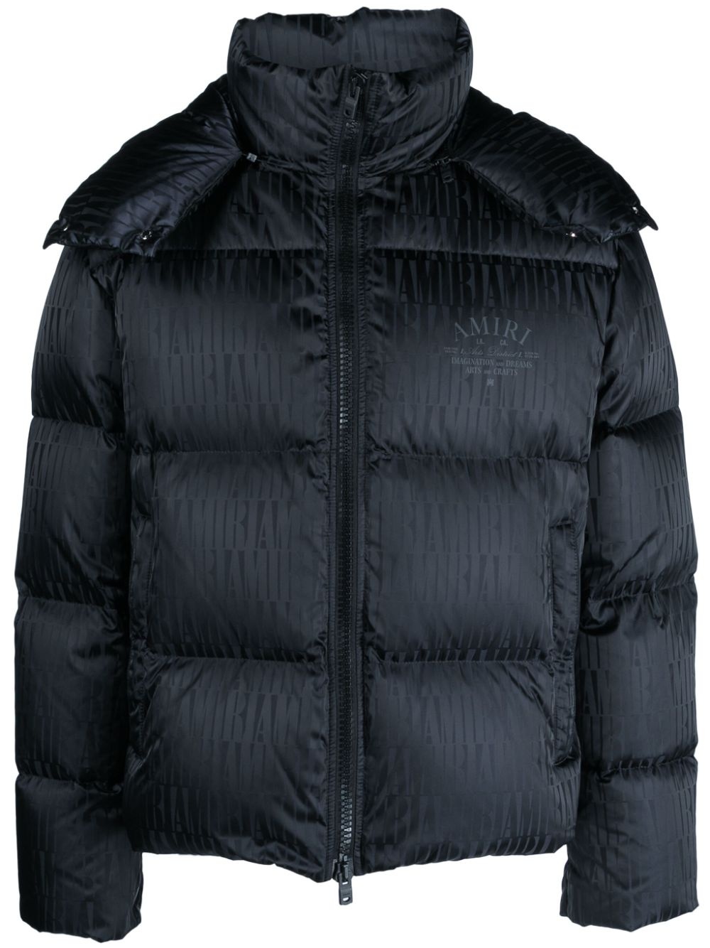 logo-print padded jacket - 1