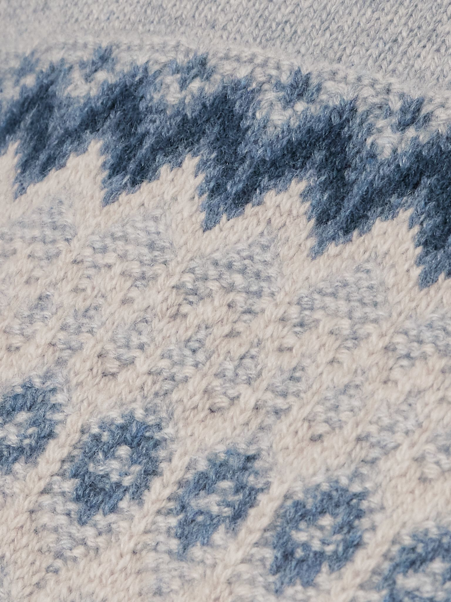 Fair Isle cashmere cardigan Light blue - 5