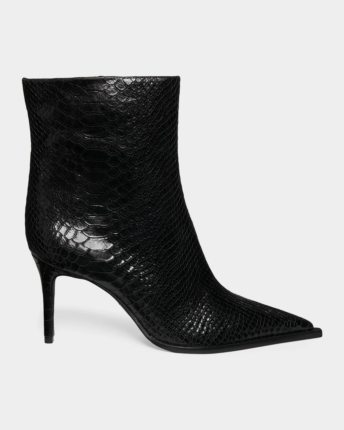 85mm Mary Snake-Embossed Leather Booties - 1