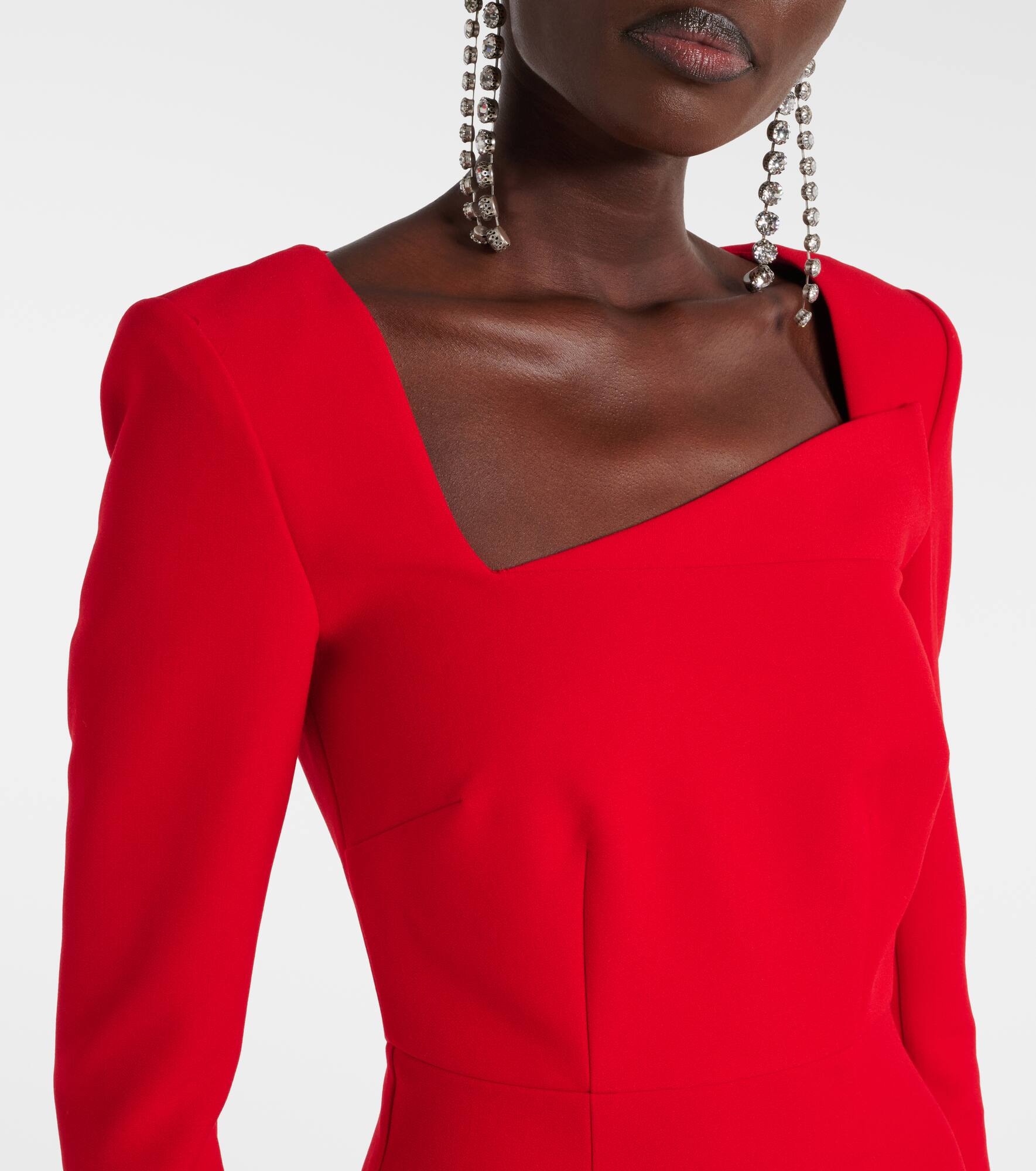 Asymmetric crêpe minidress - 4