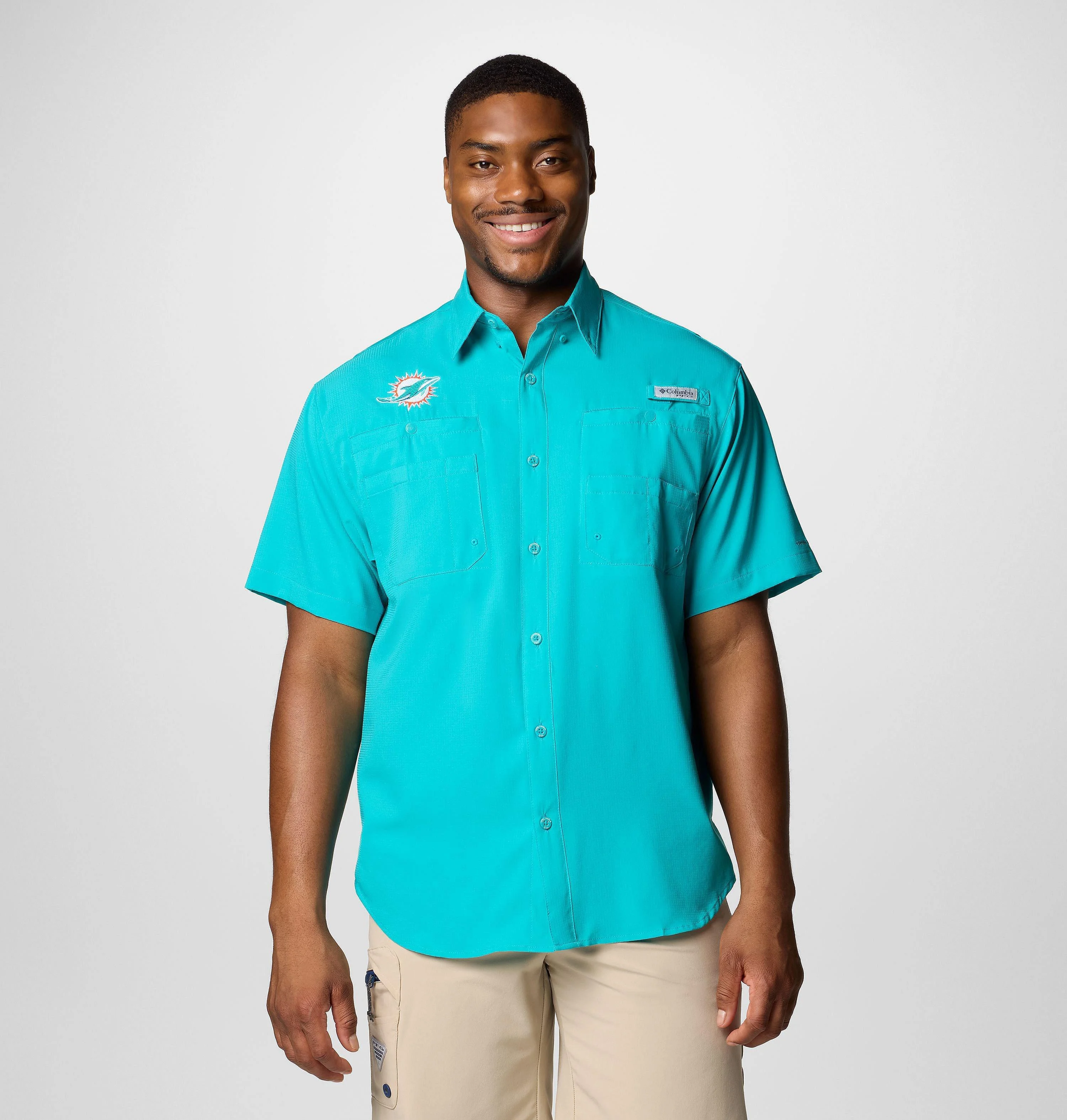 Men's PFG Tamiami Short Sleeve Shirt - Miami Dolphins - 1