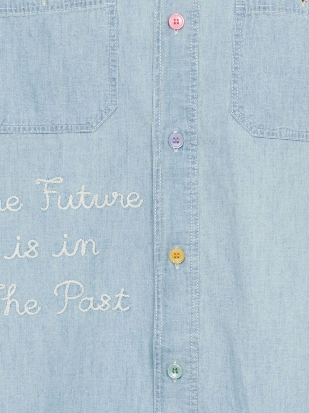 embroidered chambray shirt - 3