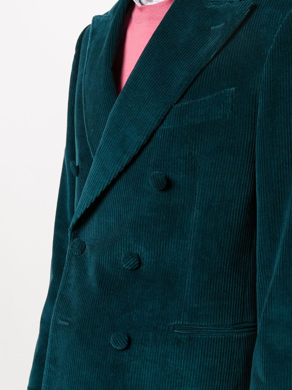 double-breasted corduroy blazer - 5