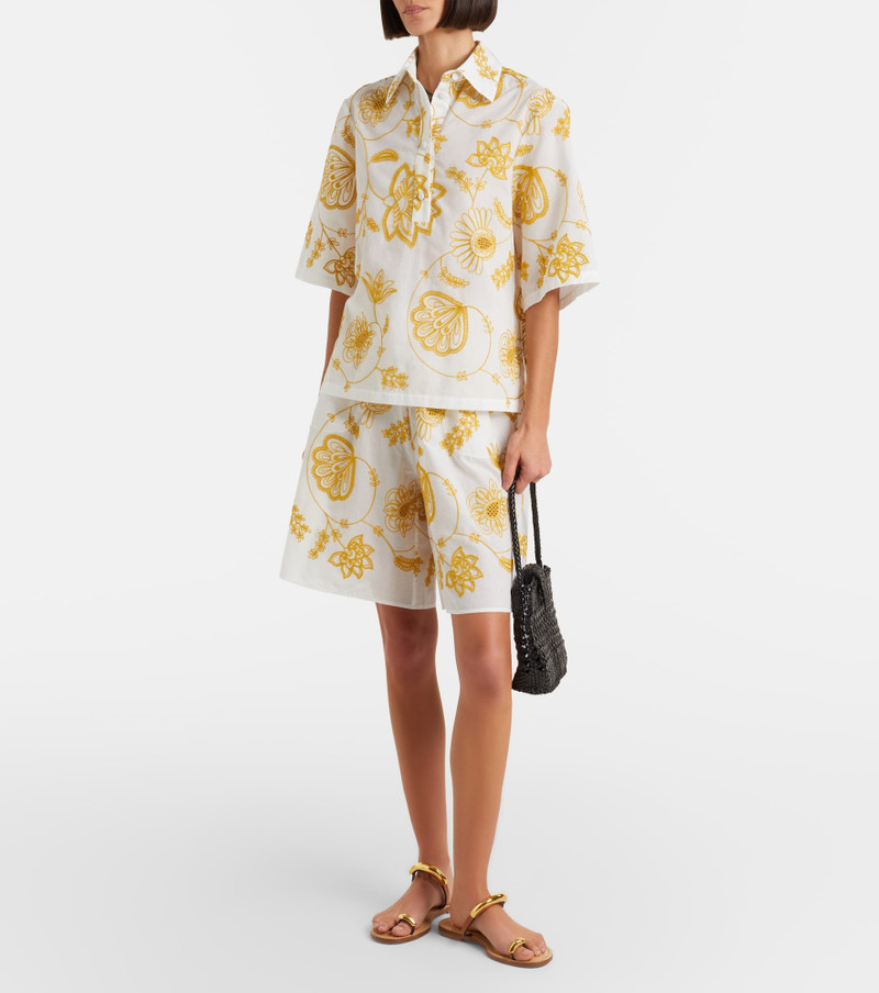 ERES Chandra embroidered cotton-blend Bermuda shorts outlook