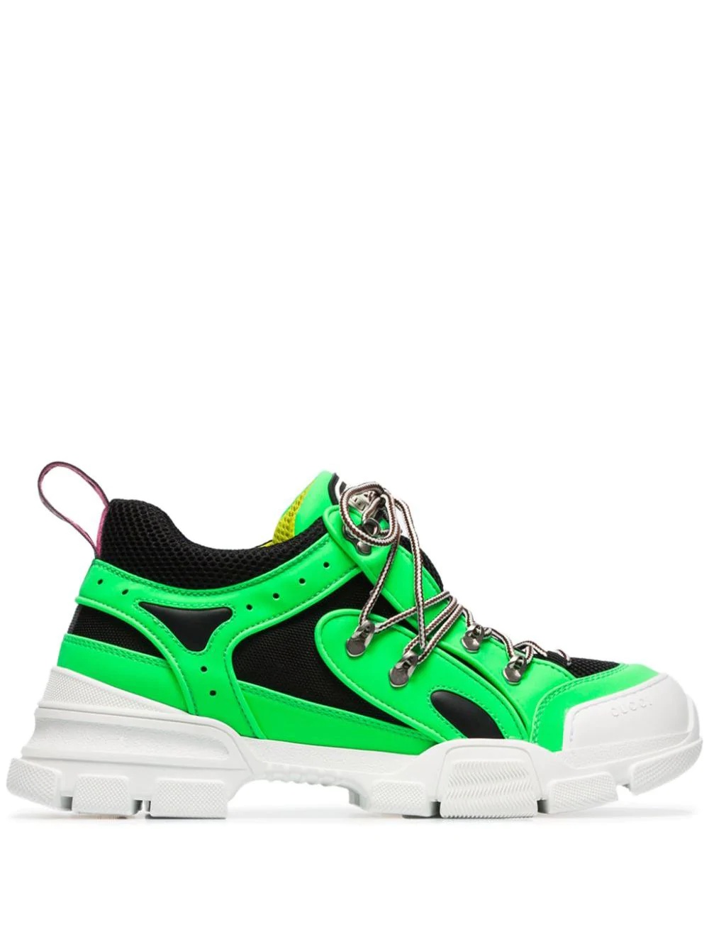 green and black Flashtrek leather and mesh sneakers - 1