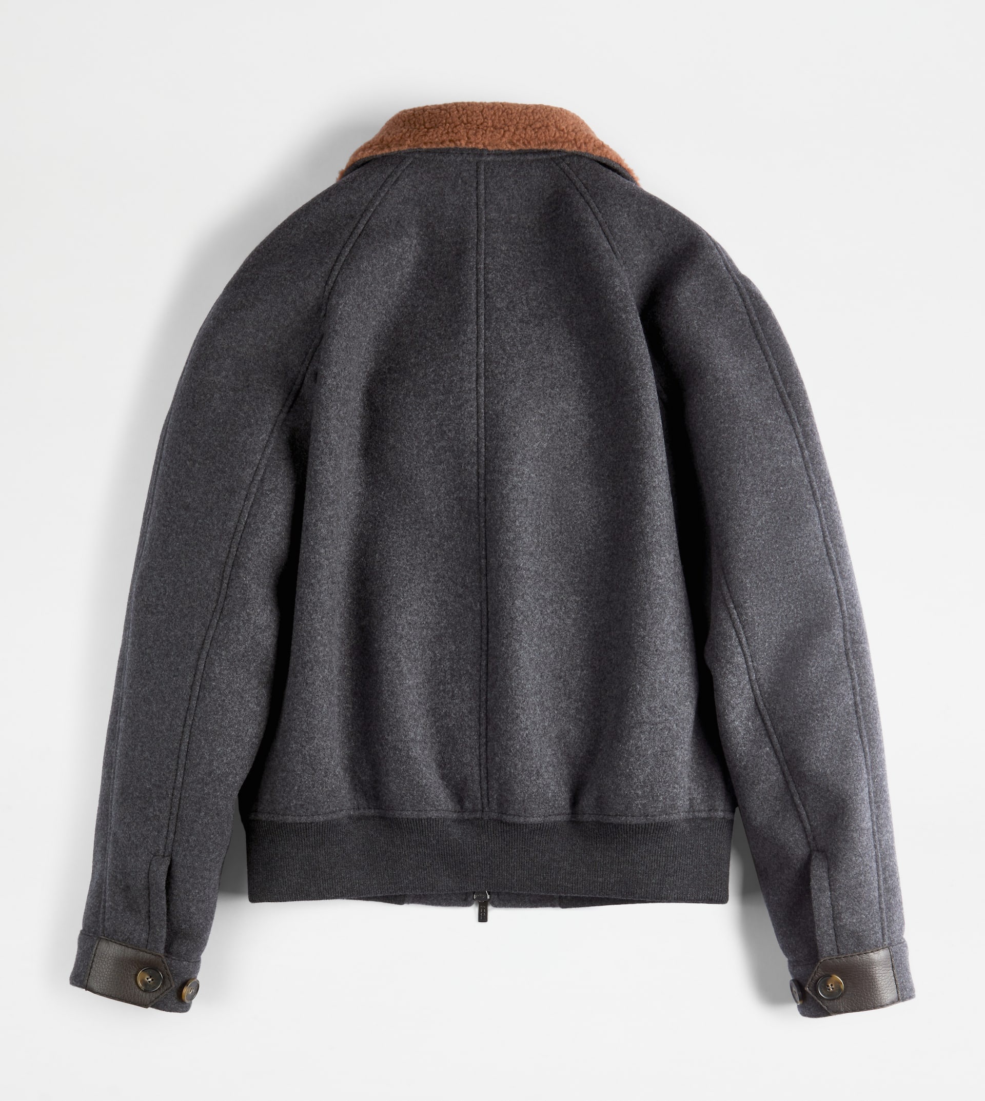 AVIATOR BOMBER JACKET IN WOOL - GREY - 8