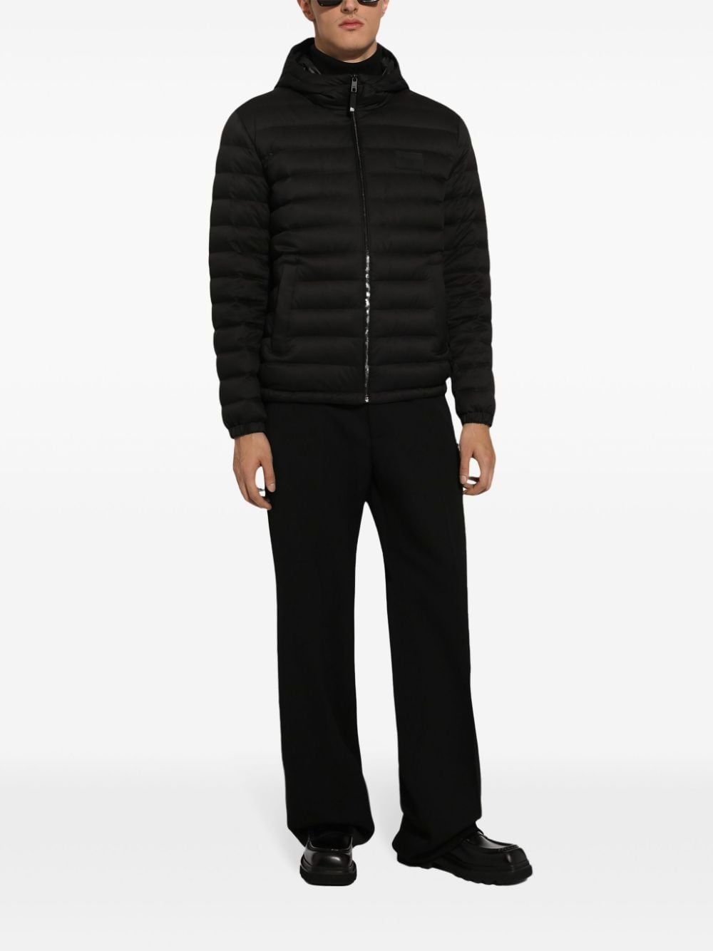 logo-appliqué puffer jacket - 2