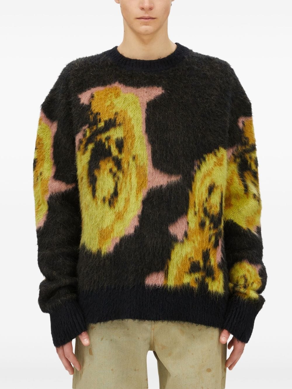 rose intarsia print jumper - 3