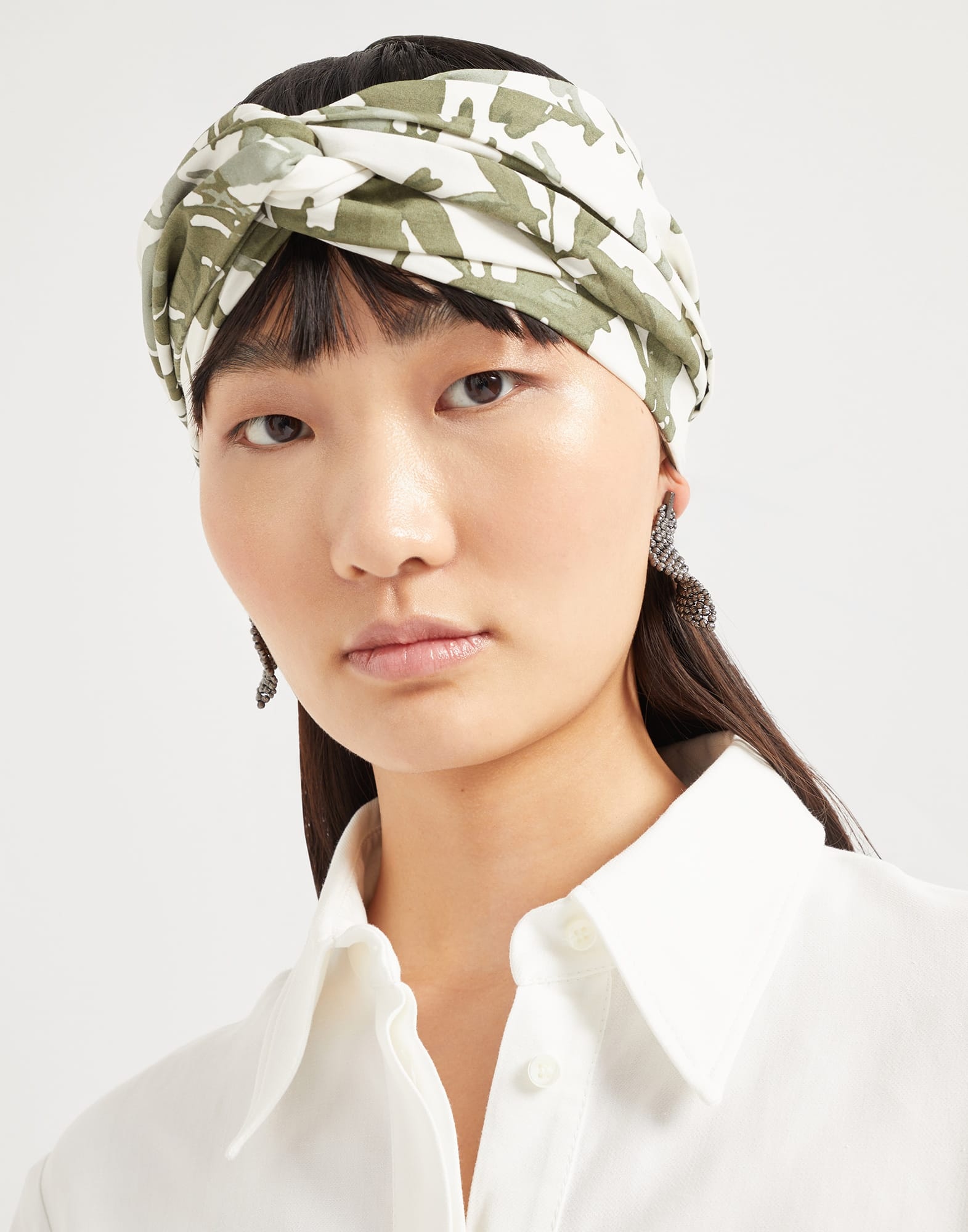 Cotton herbarium print poplin headband - 3