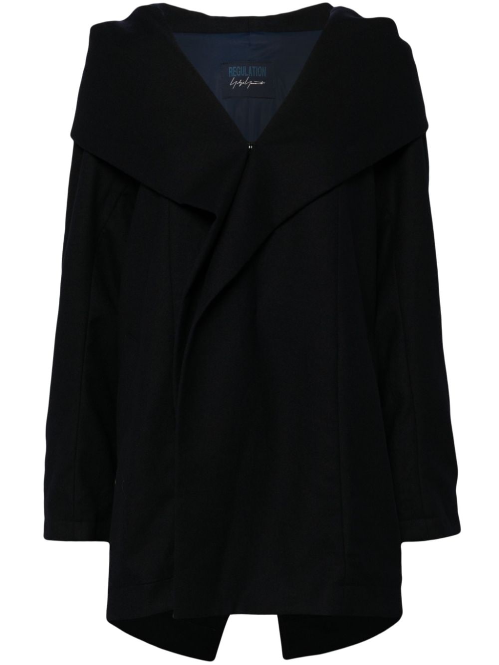 shawl-lapels hooded jacket - 1