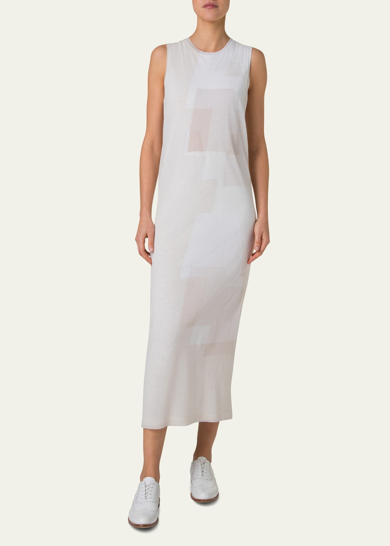 AKRIS Long Trapezoid Intarsia Knit Dress outlook