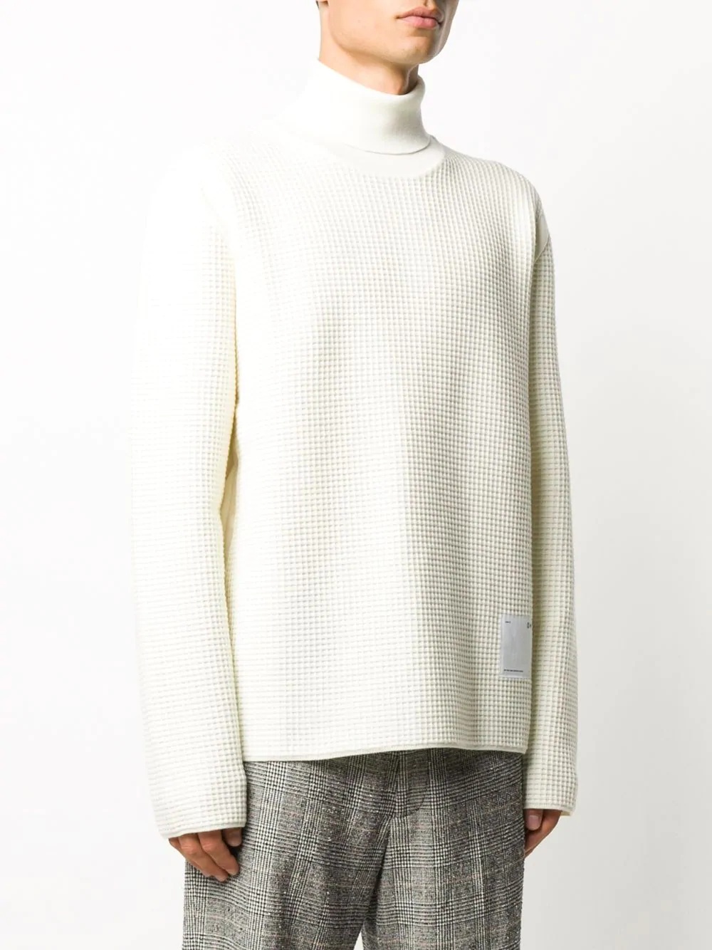 turtle neck waffle knit jumper - 3