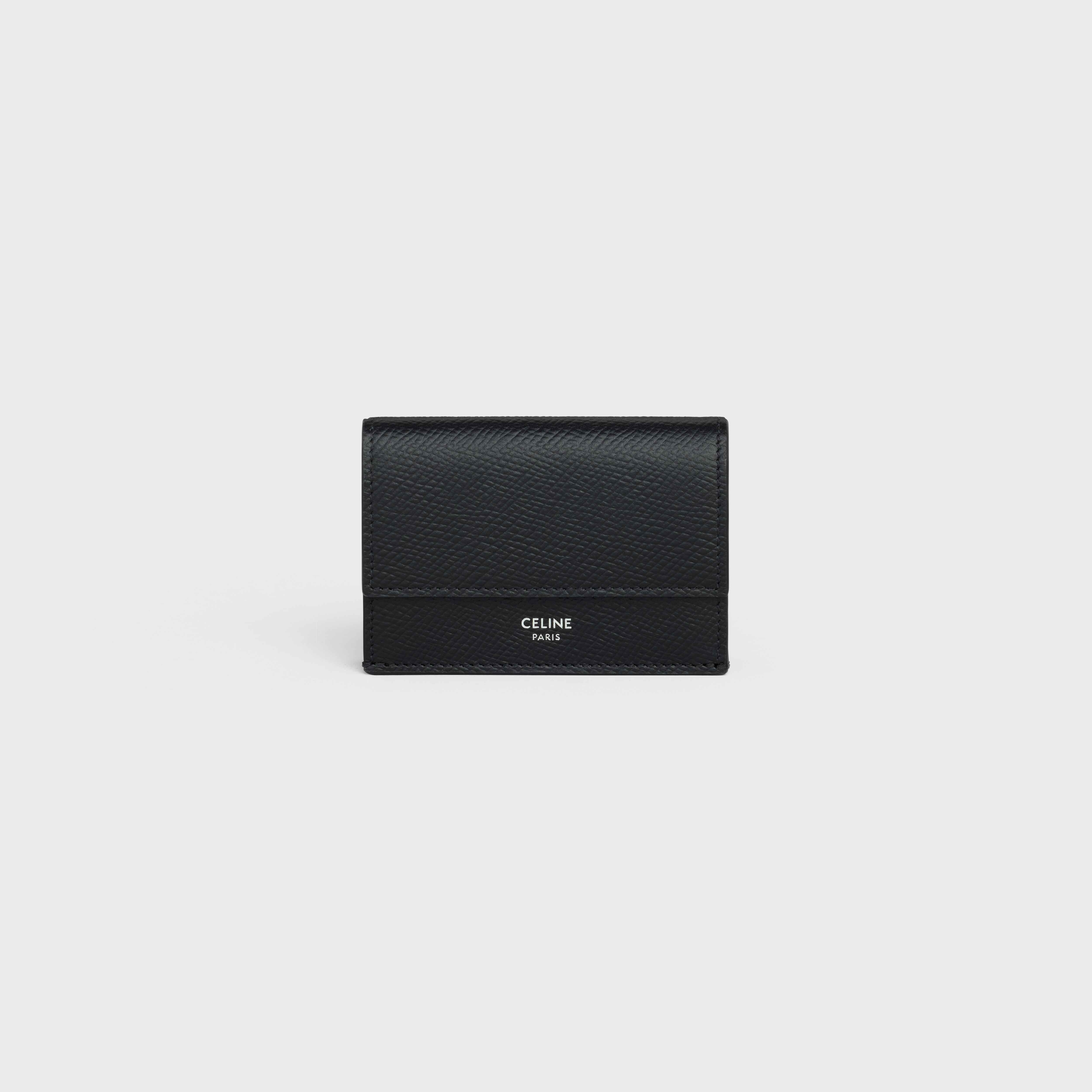 Folded Compact Wallet in Grained Calfskin - 1