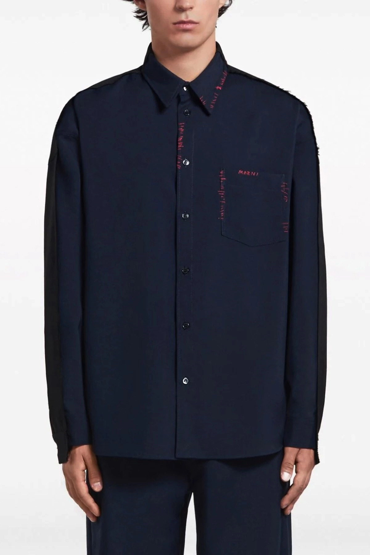 Cool wool shirt with contrast stitching - 2