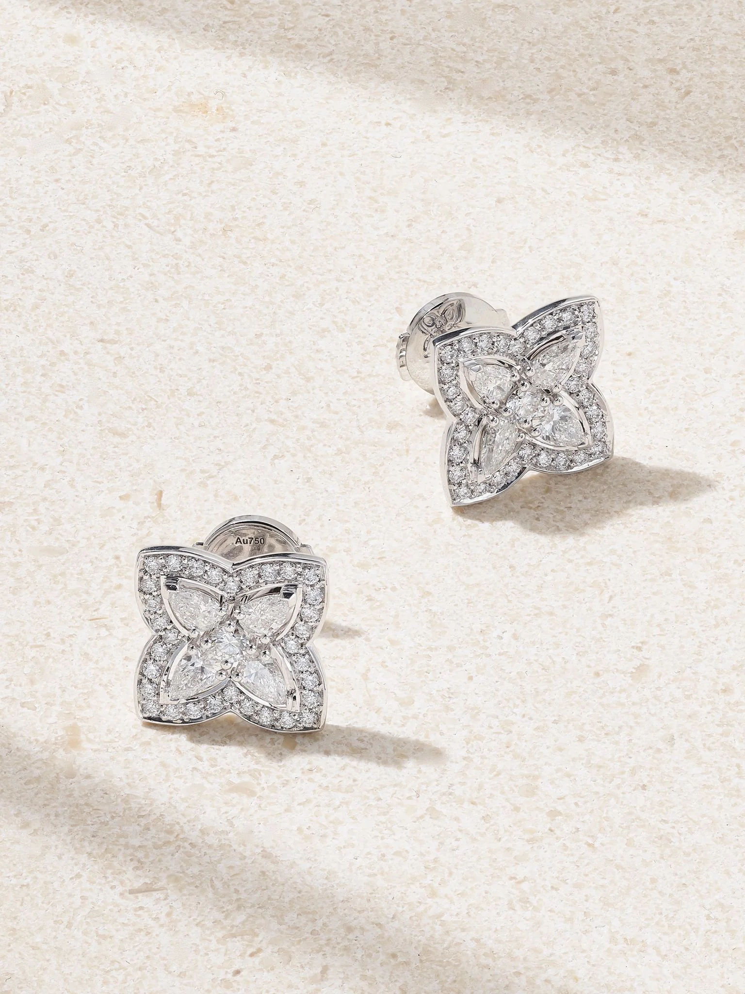 Lotus by DE BEERS 18-karat white gold diamond earrings Gold - 1