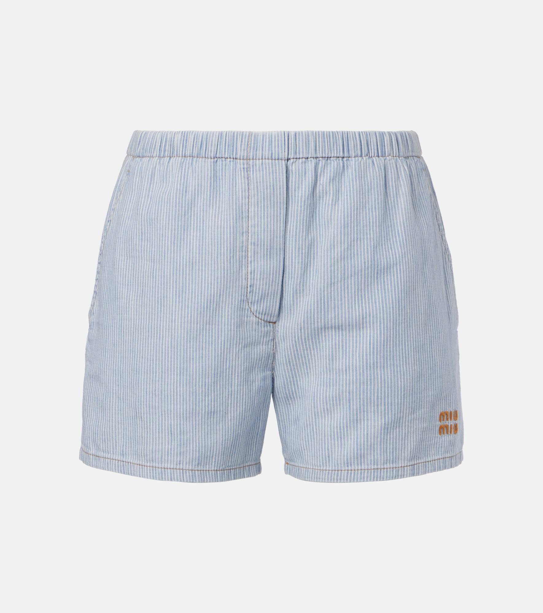 Logo striped cotton shorts - 1