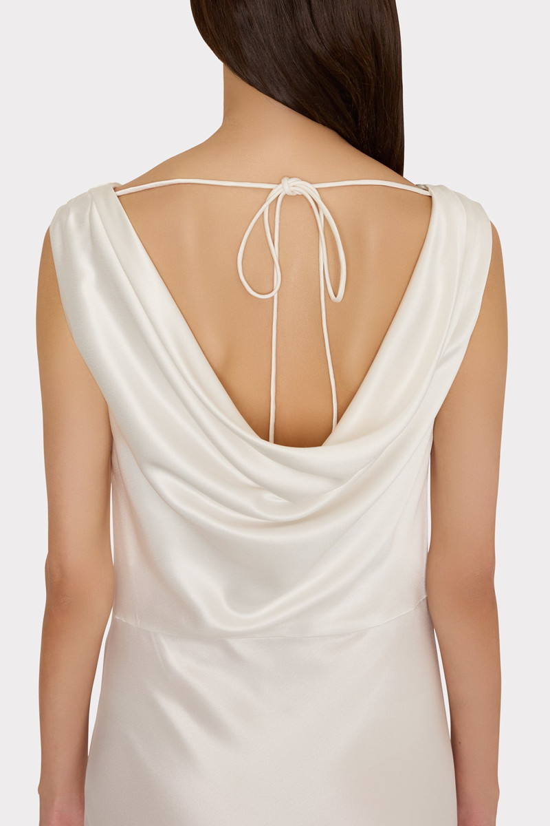 Hammered Satin Cowl Neck Gown 5